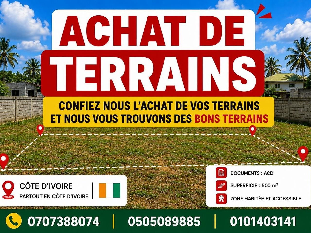 Achat de terrains